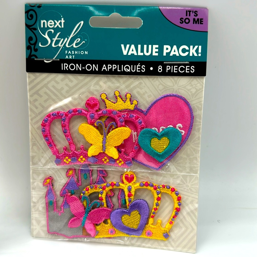 8 Piece Colorful Princess set of Embroidery Iron-on Appliques